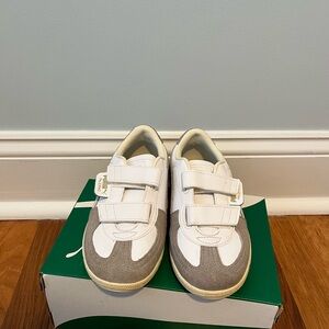 Puma Kids White and Gray Palermo Velcro Sneakers